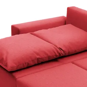 Oslo Reversible Corner Sofa Bed in Red