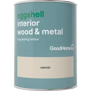 GoodHome Cancún Eggshell Metal & wood paint, 750ml