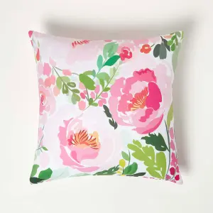 Homescapes Pink Peony Outdoor Cushion 45 x 45 cm, Set of 2