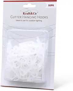 Kraft & Co 50 Gutter Hooks  Outdoor Hanging  Clips for Lighting