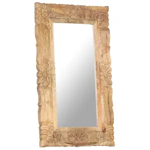 Berkfield Mirror 80x50 cm Solid Mango Wood