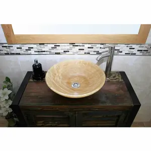 Hastings 900mm Free-Standing Single Vanity Unit with Basin & Faucet Golden Onyx Basin