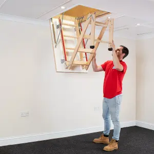 1300mm x 545mm Deluxe Wooden Loft Ladder