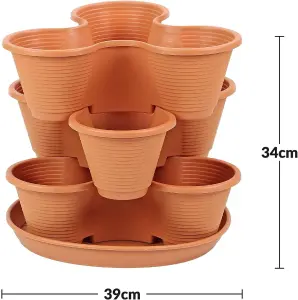 3 Tier Stackable Strawberry, Herb, Flower & Vegetable Planter Vertical Growing Garden Tower for Indoor/Outdoor Spaces