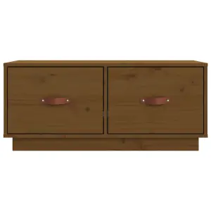 Berkfield TV Cabinet Honey Brown 80x34x35 cm Solid Wood Pine