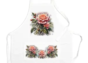 Purely Home  Garden Flowers Roses Apron - Floral Gifts for Her - Cooking & Baking