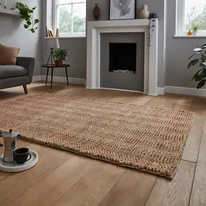 Natural Handmade Modern Striped Rug Easy to clean Living Room and Bedroom-120cm X 170cm