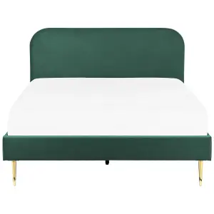 Velvet EU King Size Bed Green FLAYAT