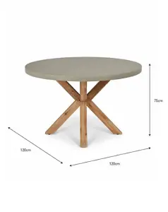 Garden Trading Outdoor Indoor Burford Round Dining Table Only 120cm Natural