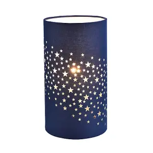 Modern Stars Decorated Children/Kids Midnight Blue Cotton Bedside Table Light