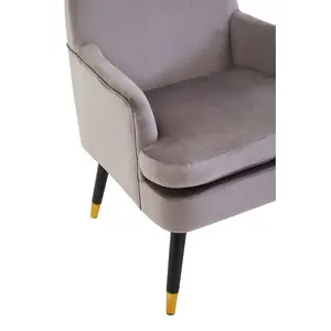 Interiors by Premier Mink Velvet Armchair, Built to Last lounge chair, Easy to Maintain Velvet Chair, Reliable Armchair