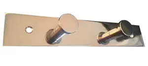 Polished Contemporary 2 Hook rail, (L)222mm (H)30mm