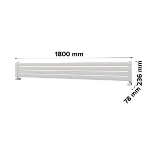 Ximax Champion FORH1164600W White Gas Horizontal Designer Radiator, (W)1800mm x (H)236mm