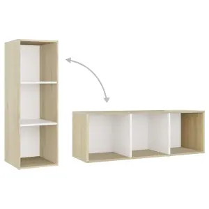 Berkfield 3 Piece TV Cabinet Set White and Sonoma Oak Engineered Wood