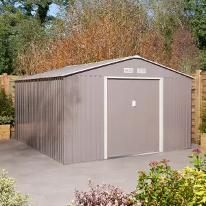 Rowlinson Trentvale 10x12 Metal Apex Shed Light Grey