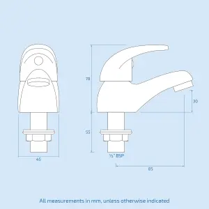 Nes Home Dame Basin and Bath Mono Mixer Filler Taps Chrome