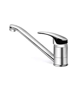 Motorhome Caravan Mixer Tap Single Lever Long Spout Modern Chrome + Flexi Hoses