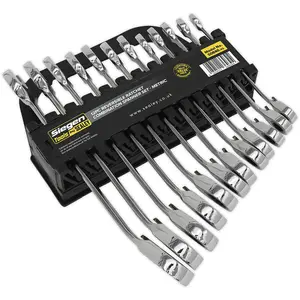 12-Piece Reversible Ratchet Spanner Set - Metric 12 Point Combination Tools