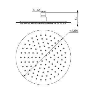 Hommix Rubineta OLO Round L Stainless Steel Shower Head