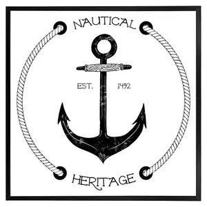 Nautical anchor (Picutre Frame) / 20x20" / Black