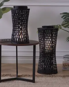 Beliani Boho Lantern MACTAN Wood Black