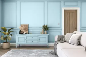 Hemway Chalk Paint Matt A5 Sample, Pastel Blue, Peel & Stick Swatch For Interior Walls Wood