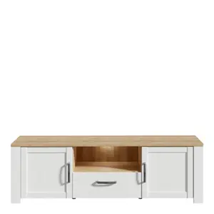 Bohol TV Unit inc. LED Light in Riviera Oak/White