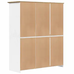 Wardrobe BODO White and Brown 151.5x52x176.5cm Solid Wood Pine