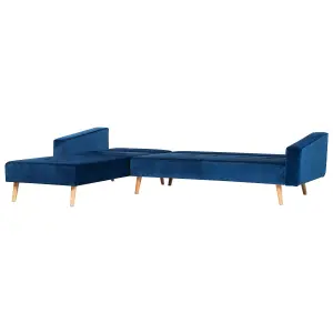 Corner Sofa VADSO Navy Blue Velvet Right Hand