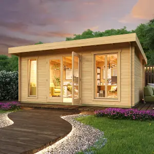 Lasita Dorset 3 Modern Summer House - 5m x 3.9m - Log Cabin Double Glazed