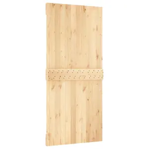 Berkfield Sliding Door with Hardware Set 95x210 cm Solid Wood Pine