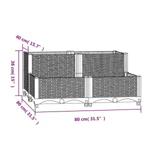 Berkfield Raised Bed 80x80x38 cm Polypropylene