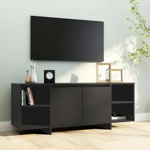 Berkfield TV Cabinet Black 130x35x50 cm Engineered Wood