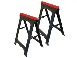 Faithfull Plastic Trestles - Heavy Duty Folding Support for Workpieces