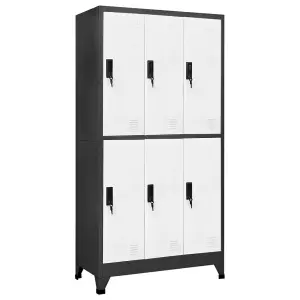 Berkfield Locker Cabinet Anthracite and White 90x45x180 cm Steel