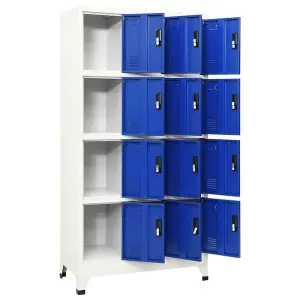 Berkfield Locker Cabinet Grey and Blue 90x45x180 cm Steel