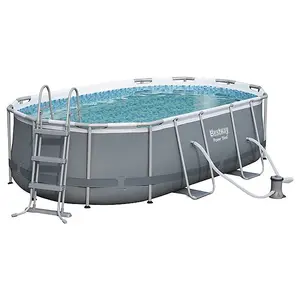 Bestway Power Steel™ Oval 14ft x 8ft 2in x 39.5in Pool (7,250L) with Flowclear™ Filter Pump