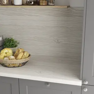 GoodHome 38mm Kala Matt White Oak effect Laminate & particle board Square edge Kitchen Worktop, (L)3000mm