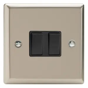 Varilight 2-Gang 10A 1- or 2-Way Rocker Switch Satin