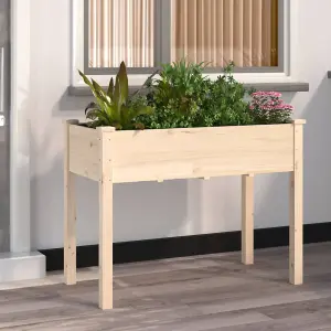 Berkfield Planter with Liner 118x59x76 cm Solid Wood Fir