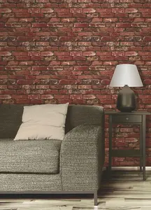 Fine Decor Red Brick Effect Wallpaper