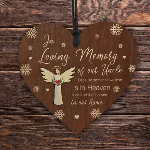 Red Ocean In Loving Memory of Uncle Memorial Bauble Ornaments Bereavement Remembrance Christmas Xmas Tree Decoration For Uncle