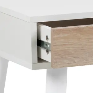 Casson Metal Base Writing Desk Oak/White