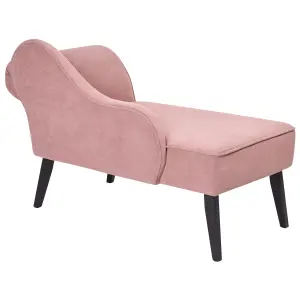 Right Hand Fabric Chaise Lounge Pink BIARRITZ