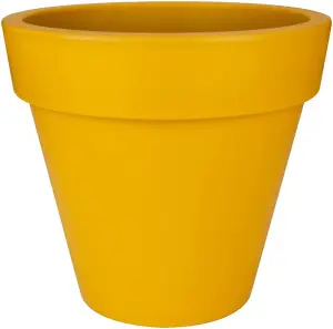 Elho Pure Round 50cm Plastic Plant Pot in Ochre