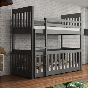 Laskowski Single (3') Standard Bunk Bed and Mattress Graphite / Left Ladder