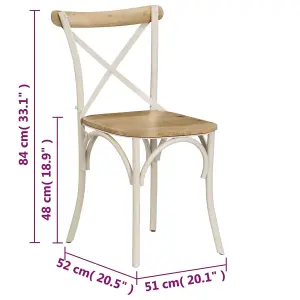 vidaXL Cross Chairs 2 pcs White Solid Mango Wood