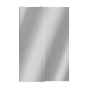 Atomia Panelled Mirrored 2 door Sliding Wardrobe Door kit (H)2250mm (W)1500mm