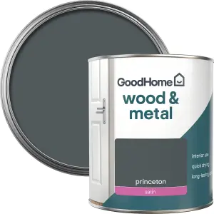 GoodHome Princeton Satin Metal & wood paint, 750ml