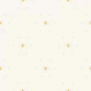 Sophie Allport Cream & Ochre Bees Pearl effect Embossed Wallpaper